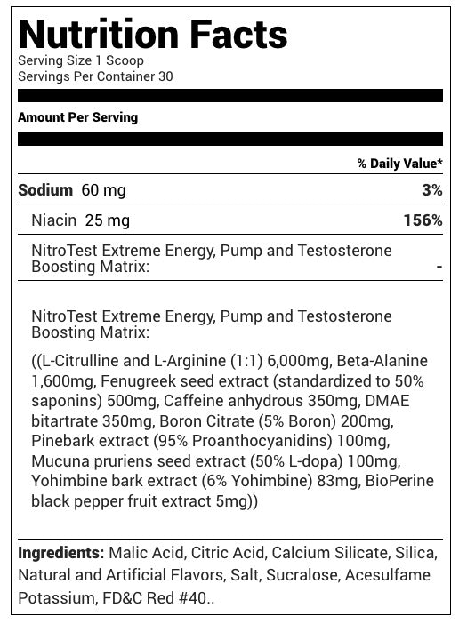 Muscle Meds Pre-Workout Nitrotest - Watermelon 30 Servings